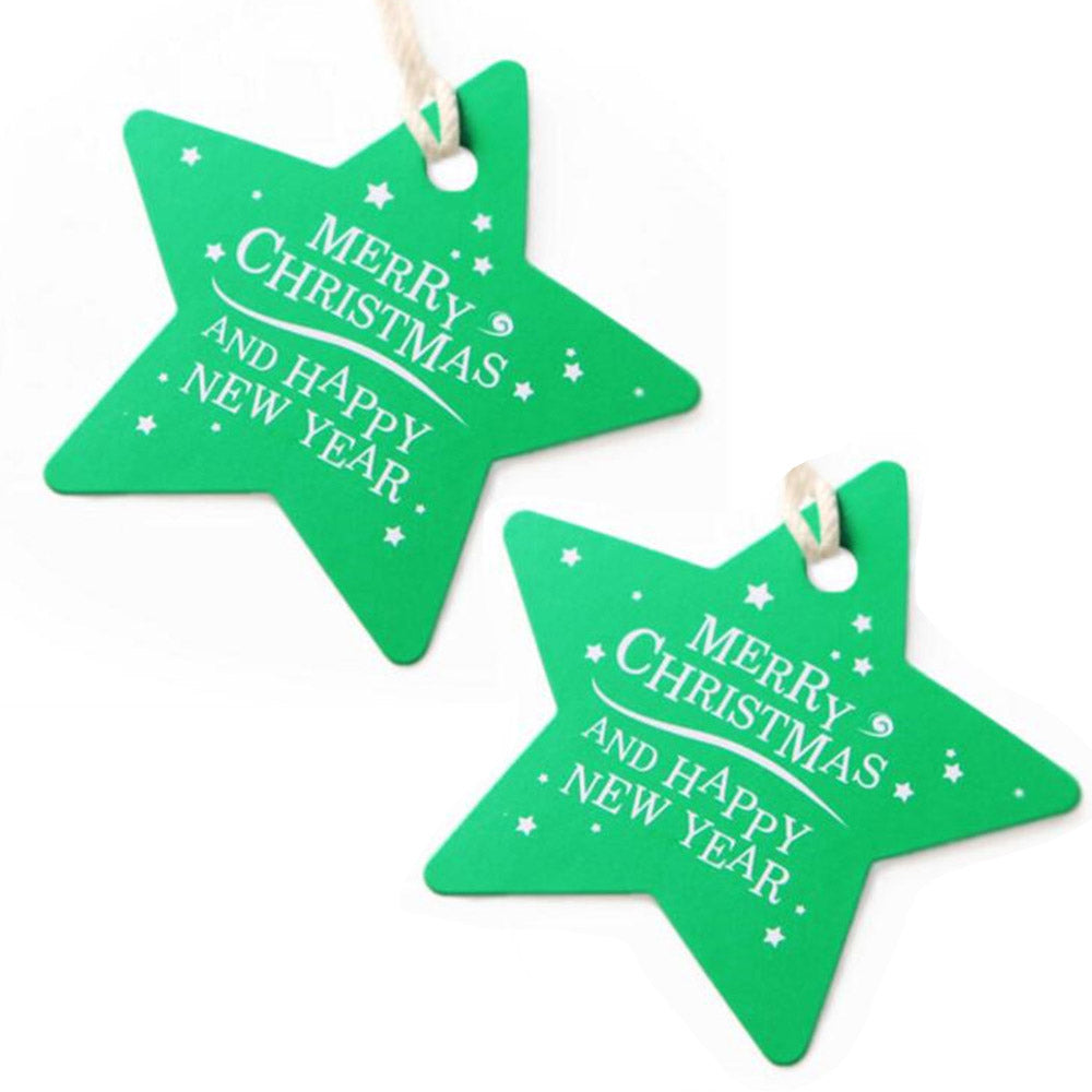 100 PCS Star Shaped Christmas Gift Tags with String, Merry Christmas P –